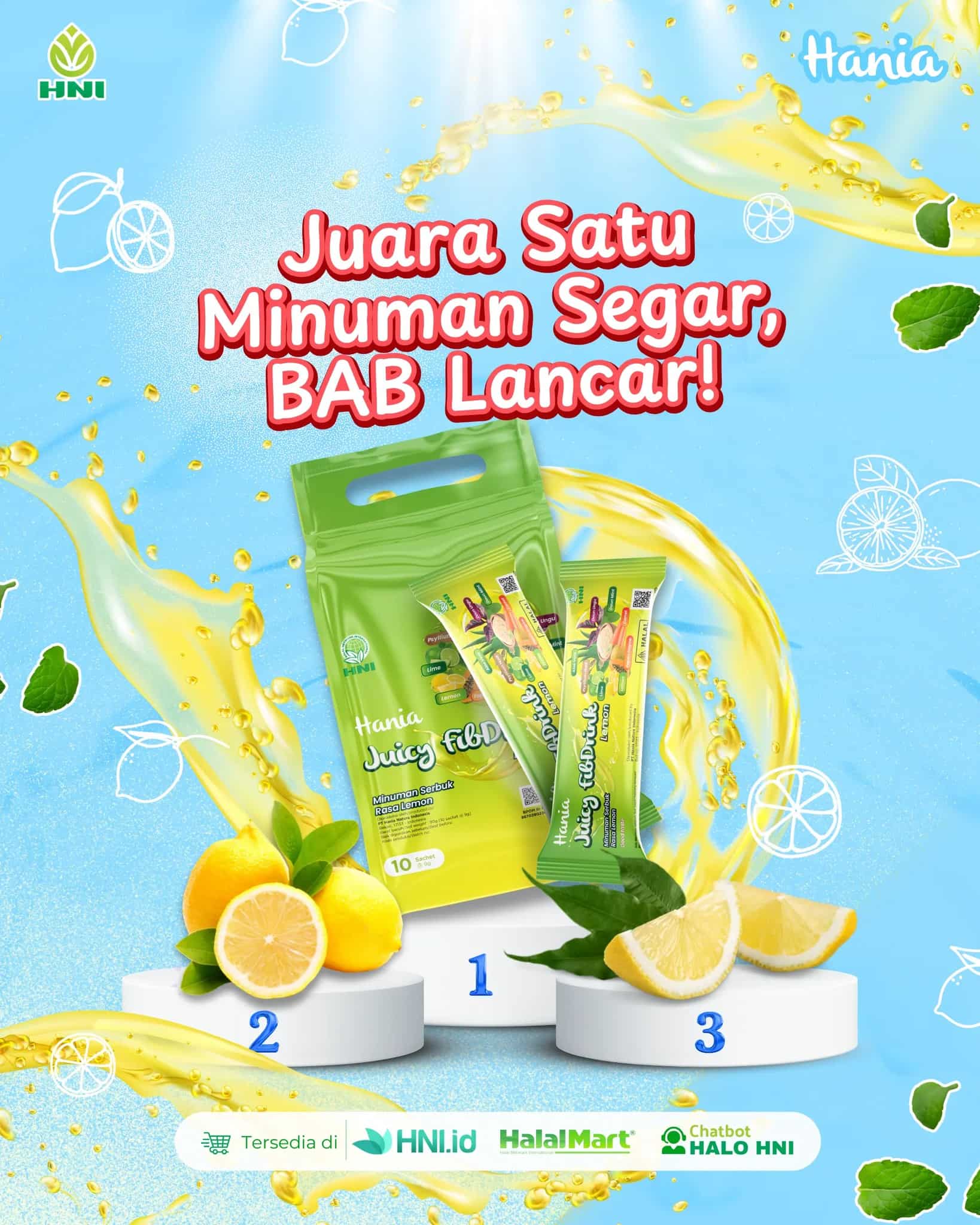Foto HANIA JUICY FIBDRINK - LEMON