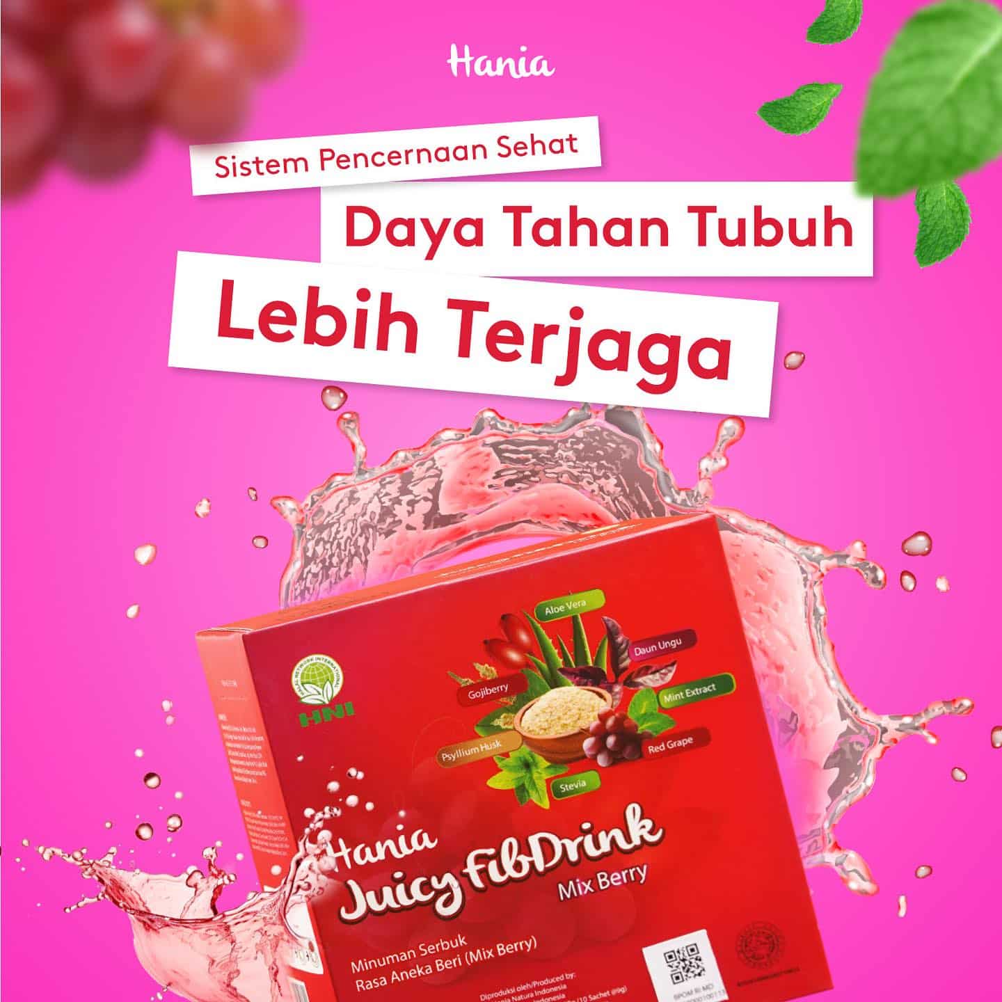 Foto HANIA JUICY FIBDRINK - MIX BERRIES