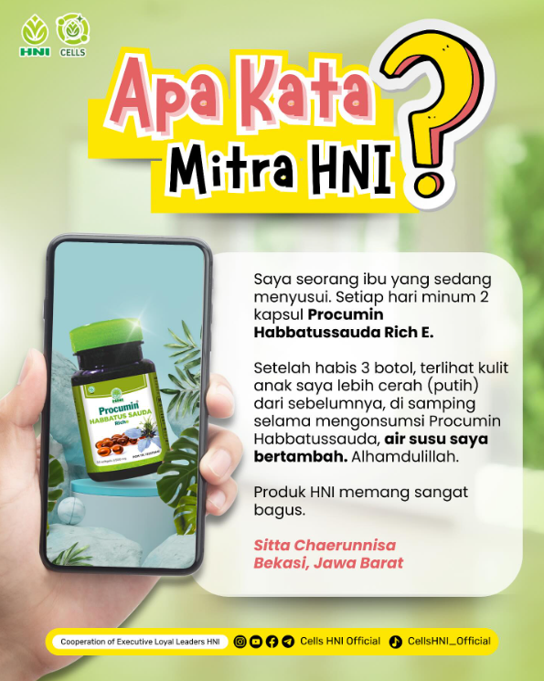 Testimoni Sitta Chaerunnisa tentang PROCUMIN HABBATUSSAUDA RICH E