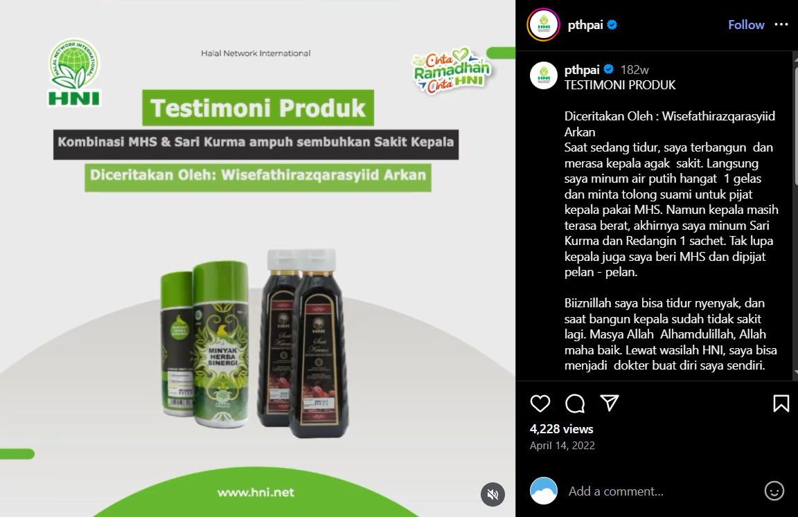 Testimoni Wisefathirazqarasyiid Arkan tentang MHS MINYAK HERBA SINERGI
