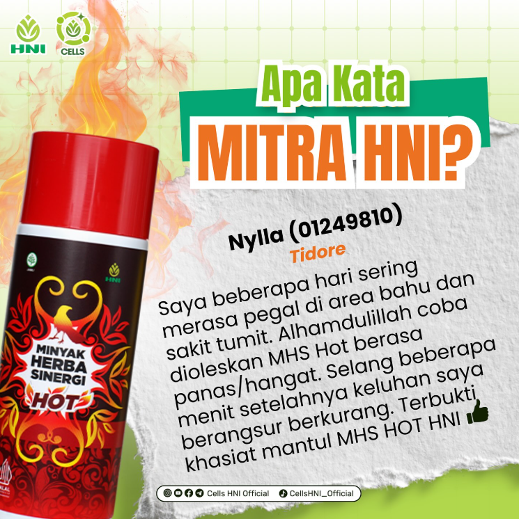 Testimoni Nylla (01249810) tentang MHS MINYAK HERBA SINERGI HOT